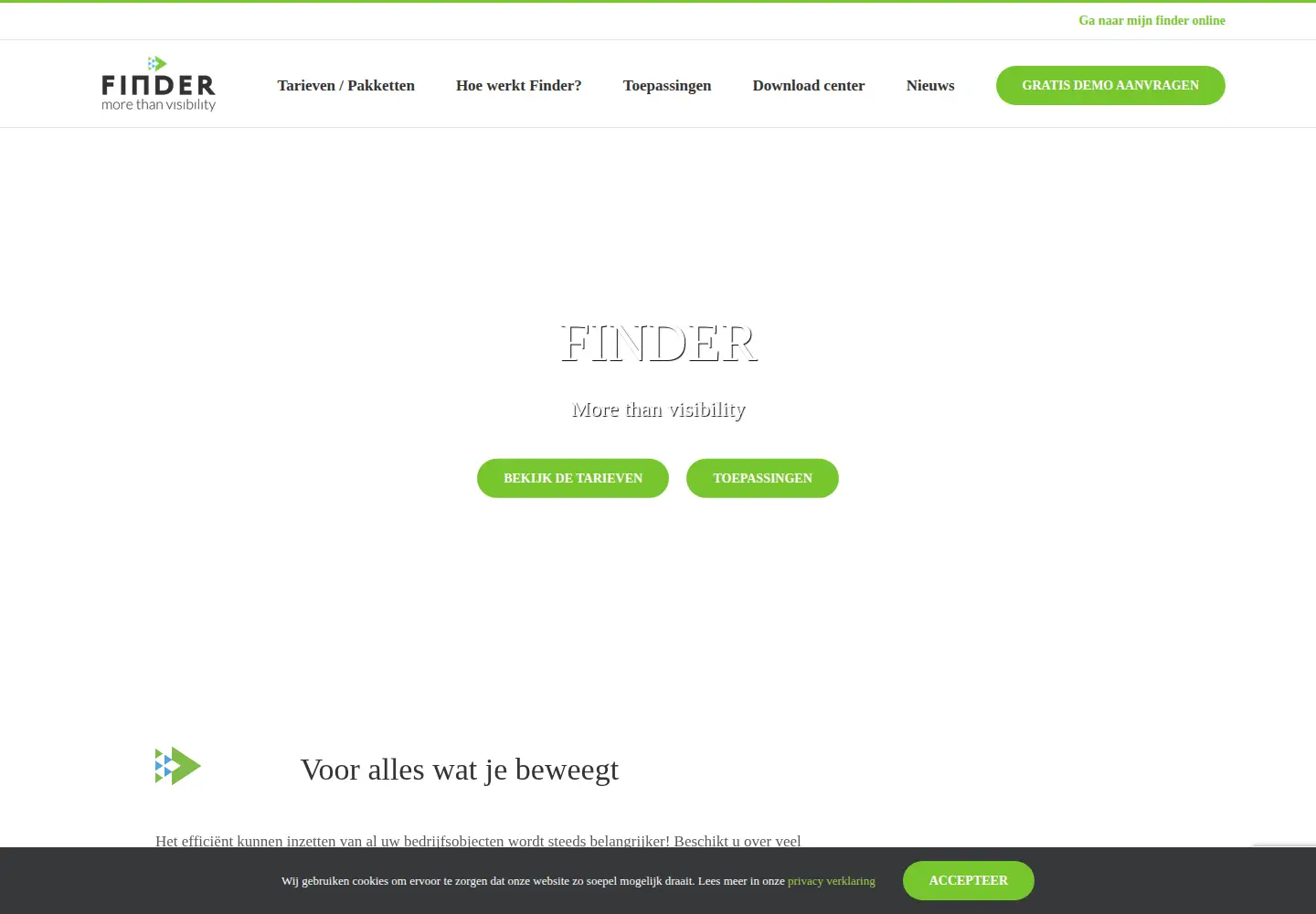 Captured homepage of finder-online.nl in the current scan