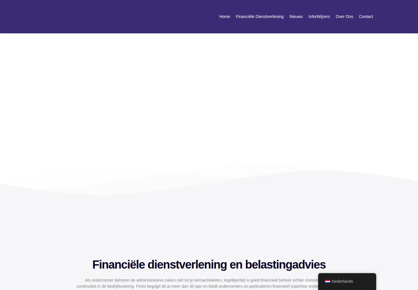 Captured homepage of fintis.nl in the current scan