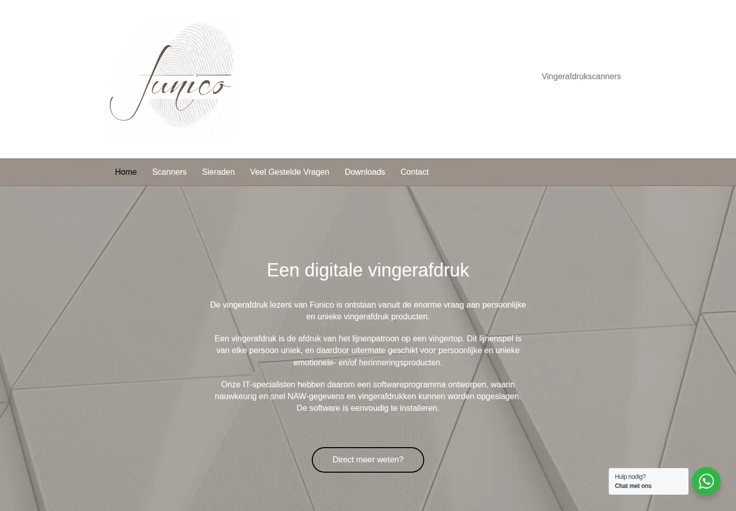 Captured homepage of funico.nl in the current scan