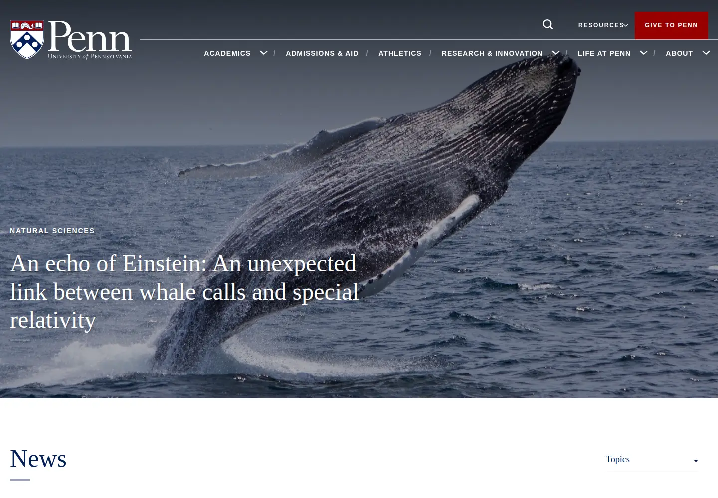 Screenshot of upenn.edu