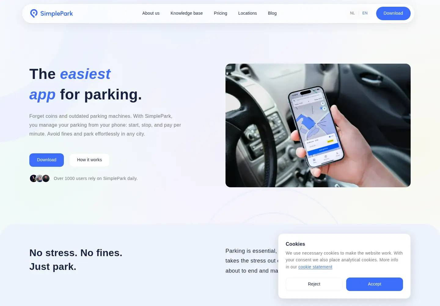 Screenshot of simplepark.nl