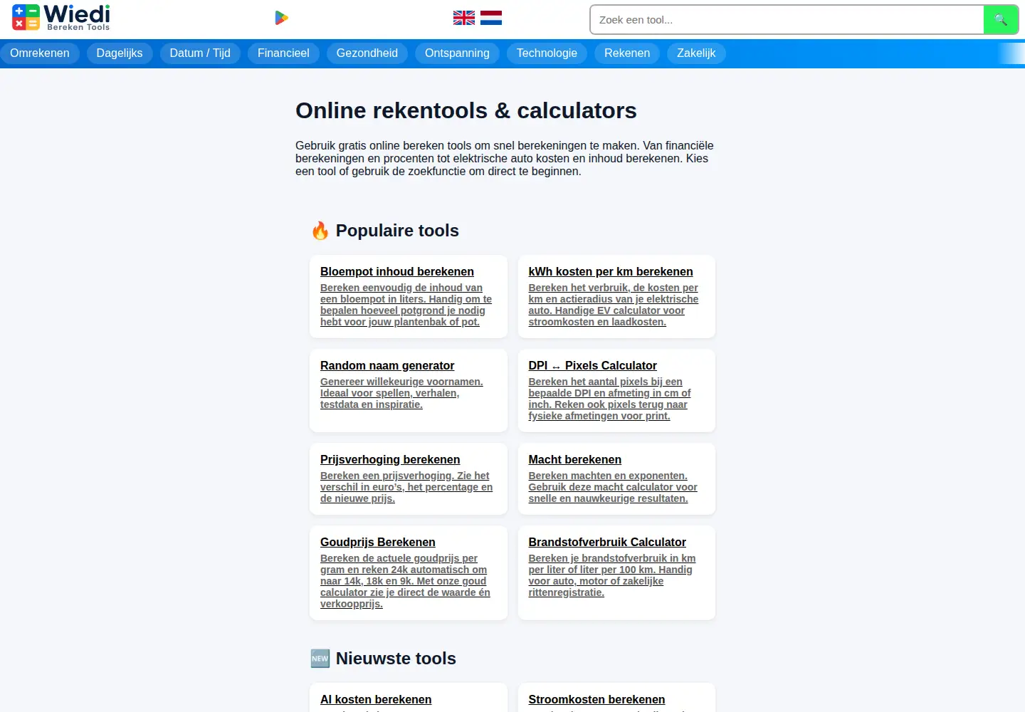 Screenshot of wiedi.nl