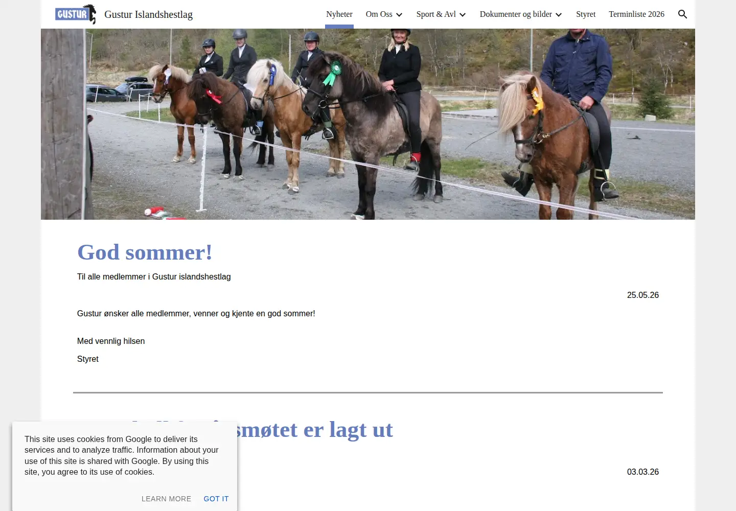 Screenshot of gustur.no