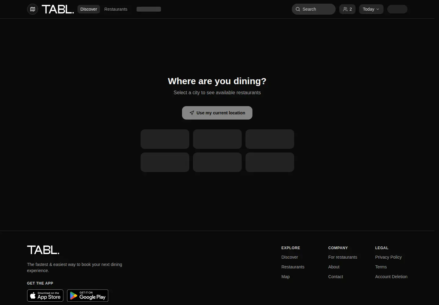 Captured homepage of tabl.no in the current scan