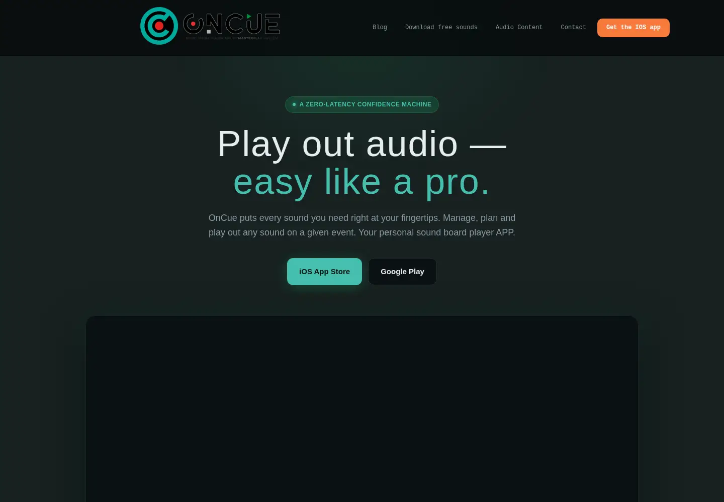 Screenshot of oncue.nu