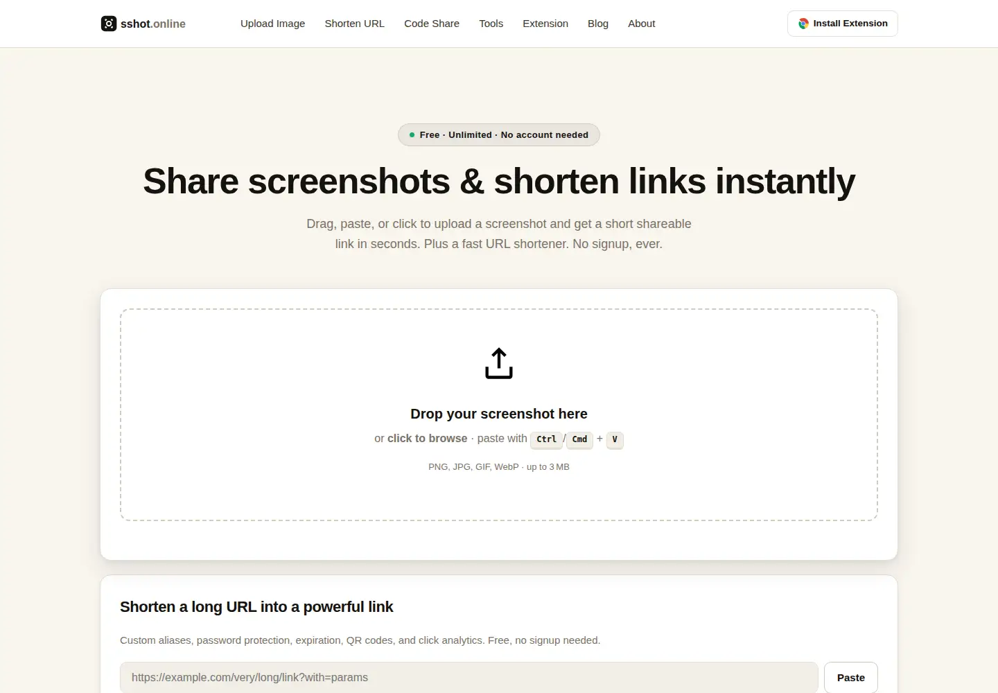 Screenshot of sshot.online