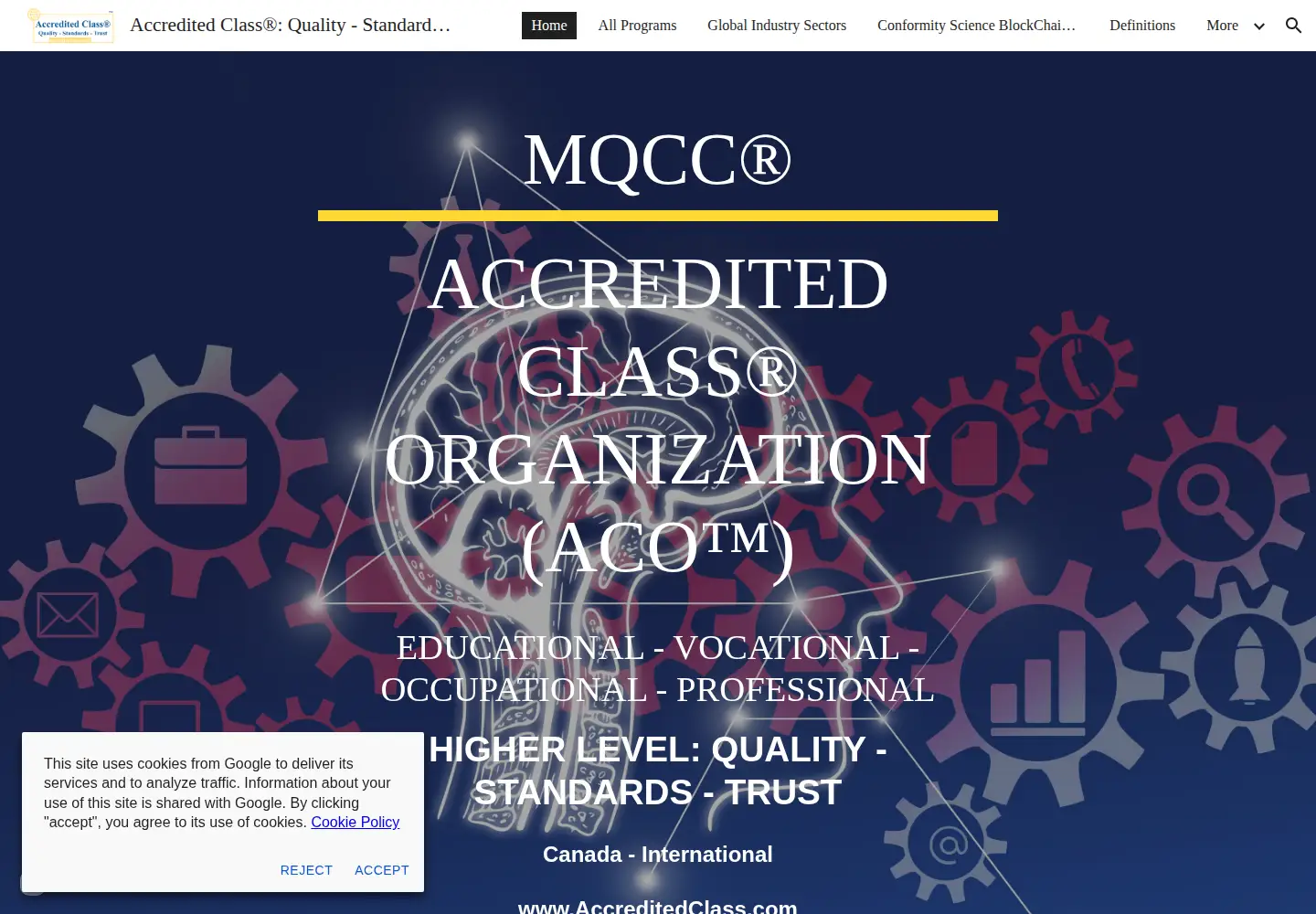 Captured homepage of accreditedclass.org in the current scan