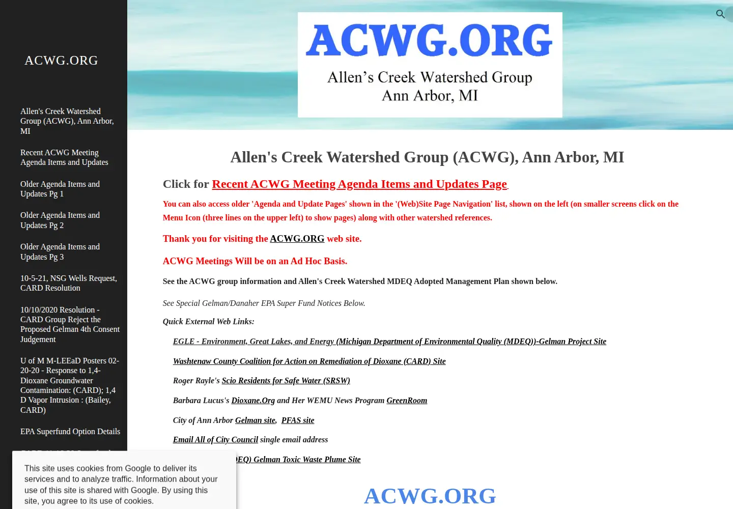 Screenshot of acwg.org