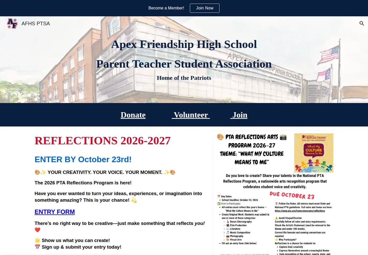 Screenshot of afhsptsa.org