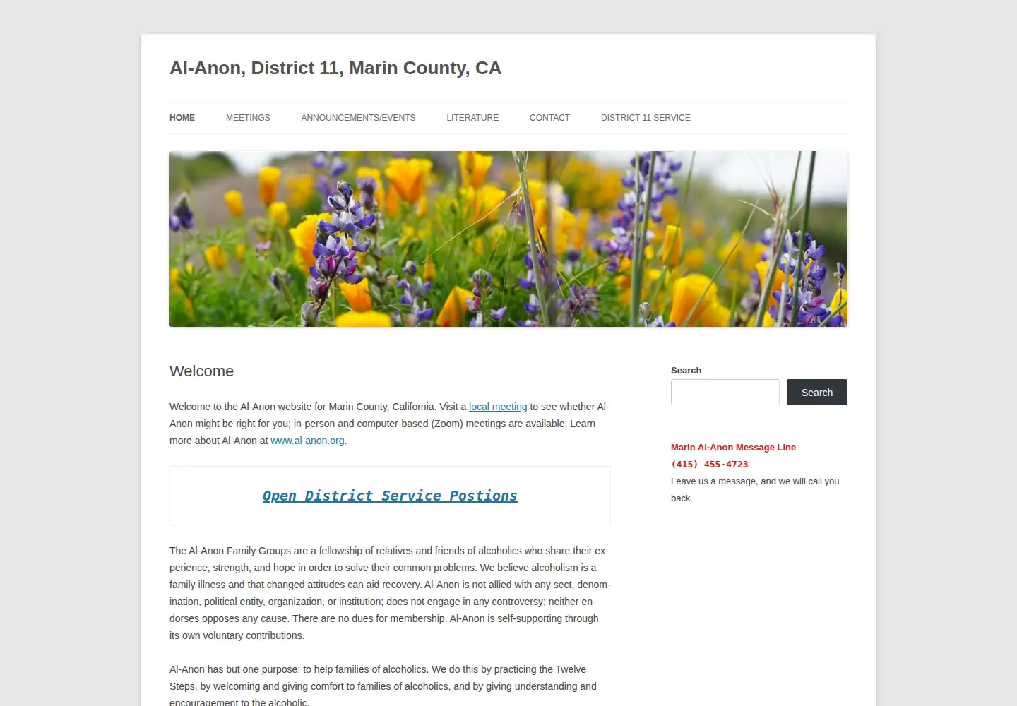 Captured homepage of alanonmarin.org in the current scan