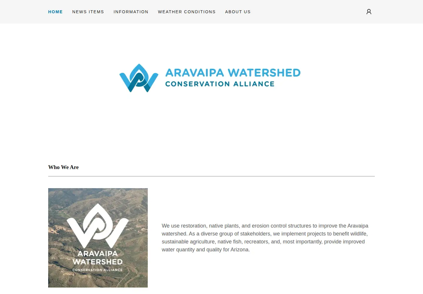 Captured homepage of aravaipa.org in the current scan