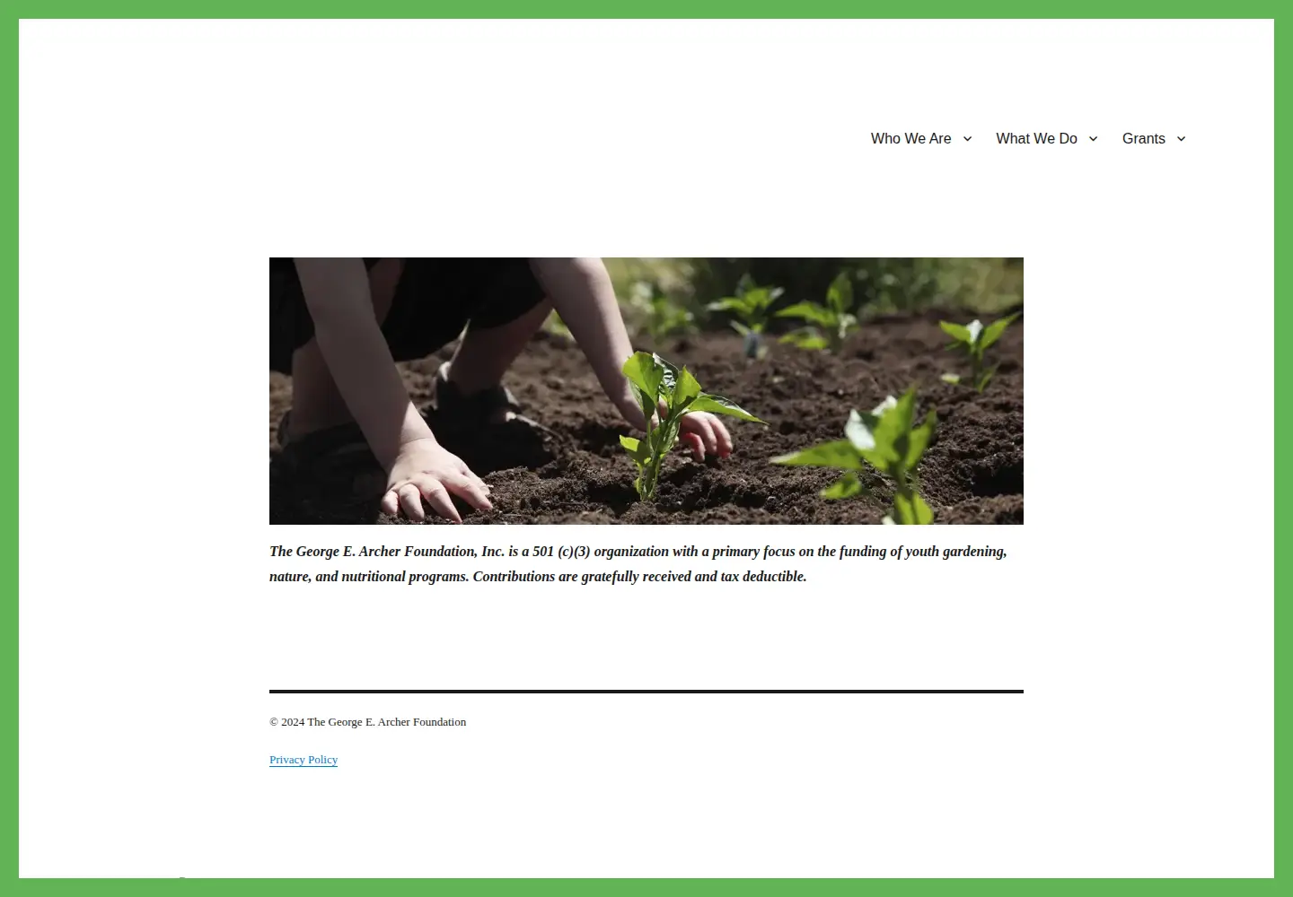 Screenshot of archerfoundation.org