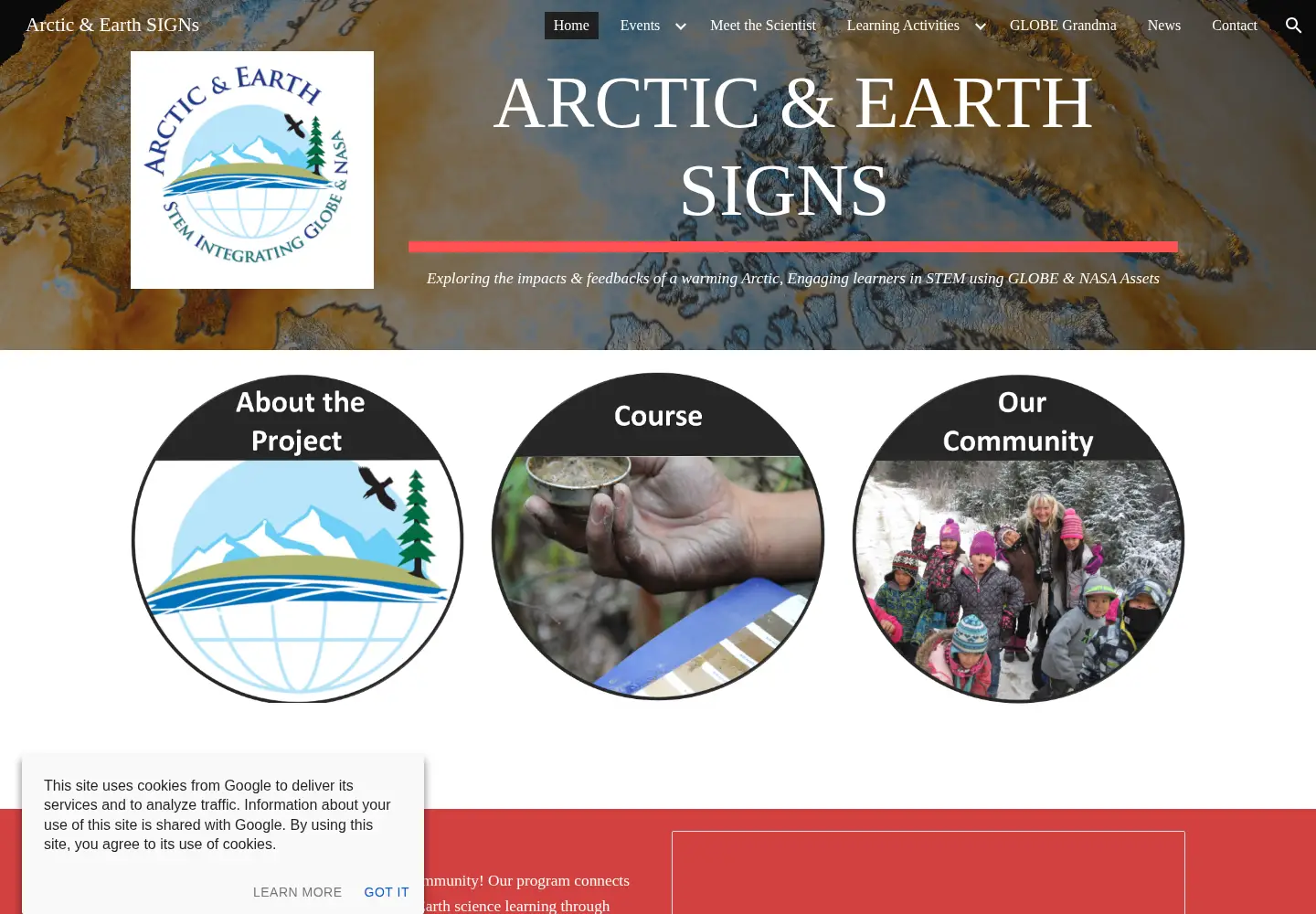 Screenshot of arcticandearthsigns.org