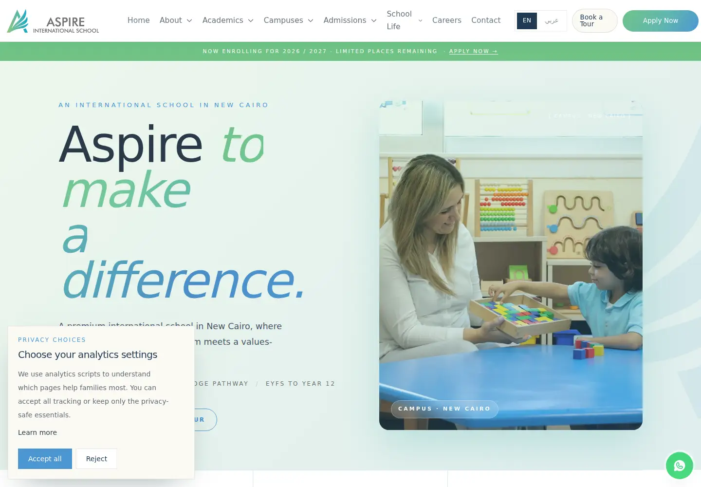 Screenshot of aspireschool.org