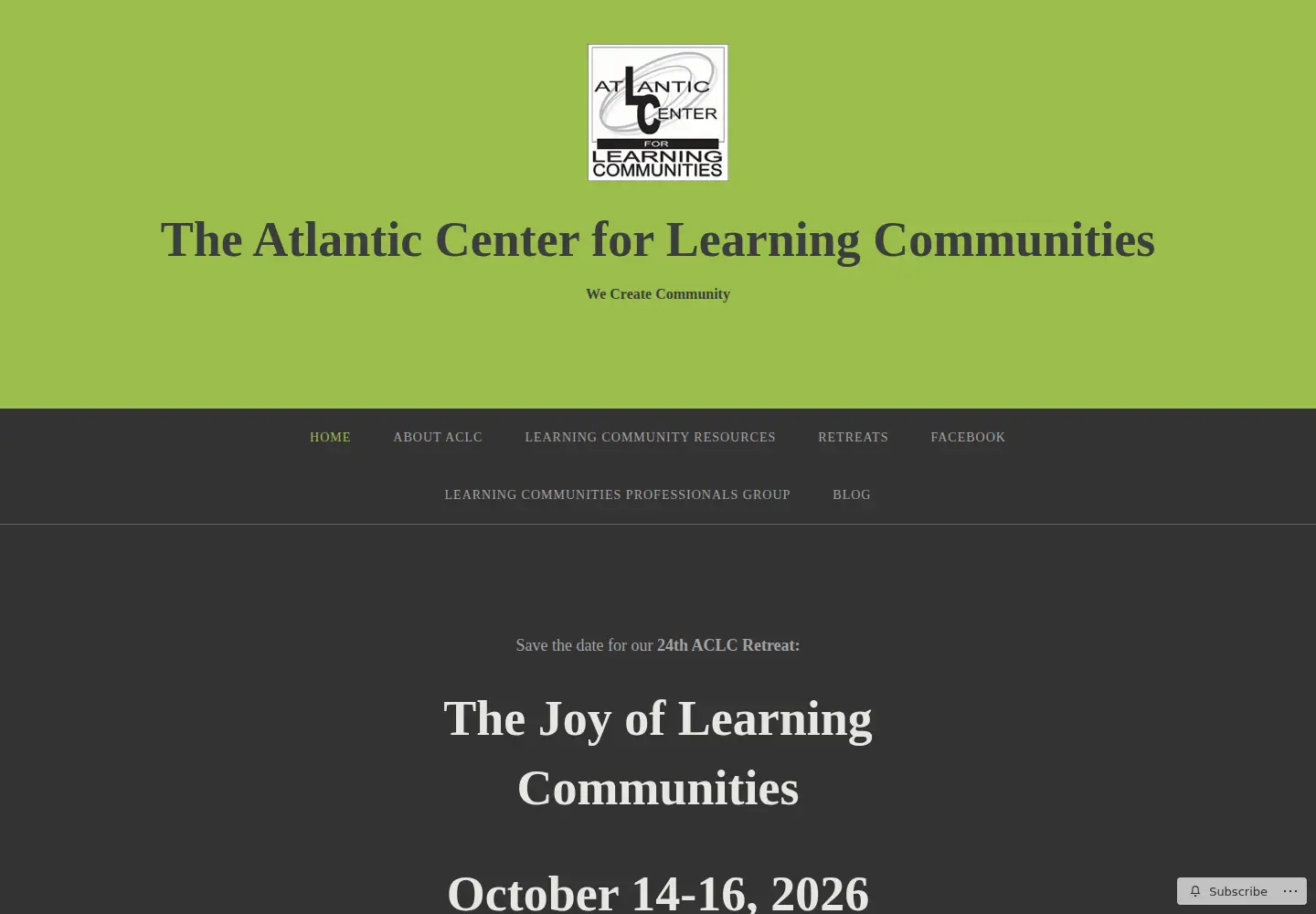 Screenshot of atlanticcenterforlearningcommunities.org
