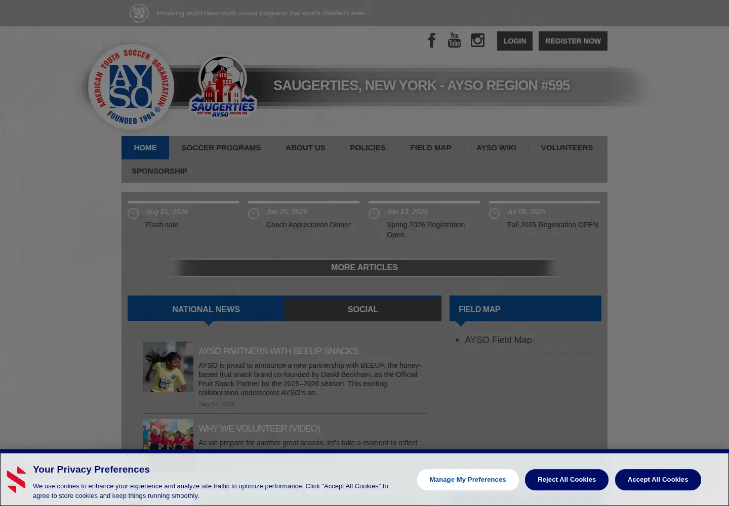 Screenshot of ayso595.org