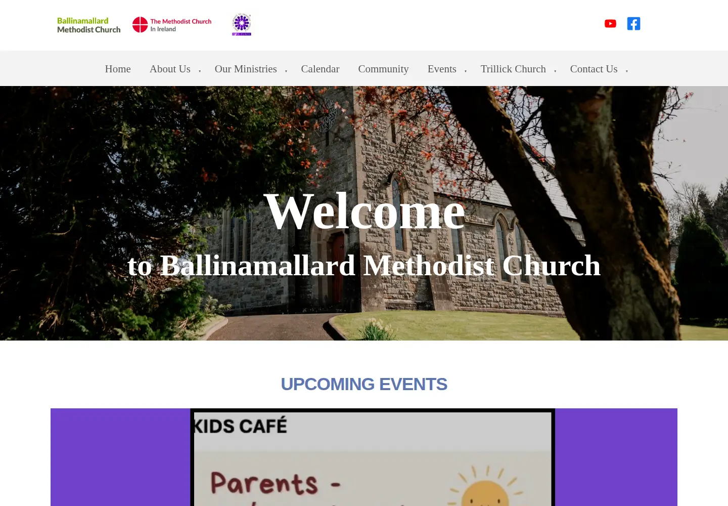 Captured homepage of ballinamallardmethodist.org in the current scan