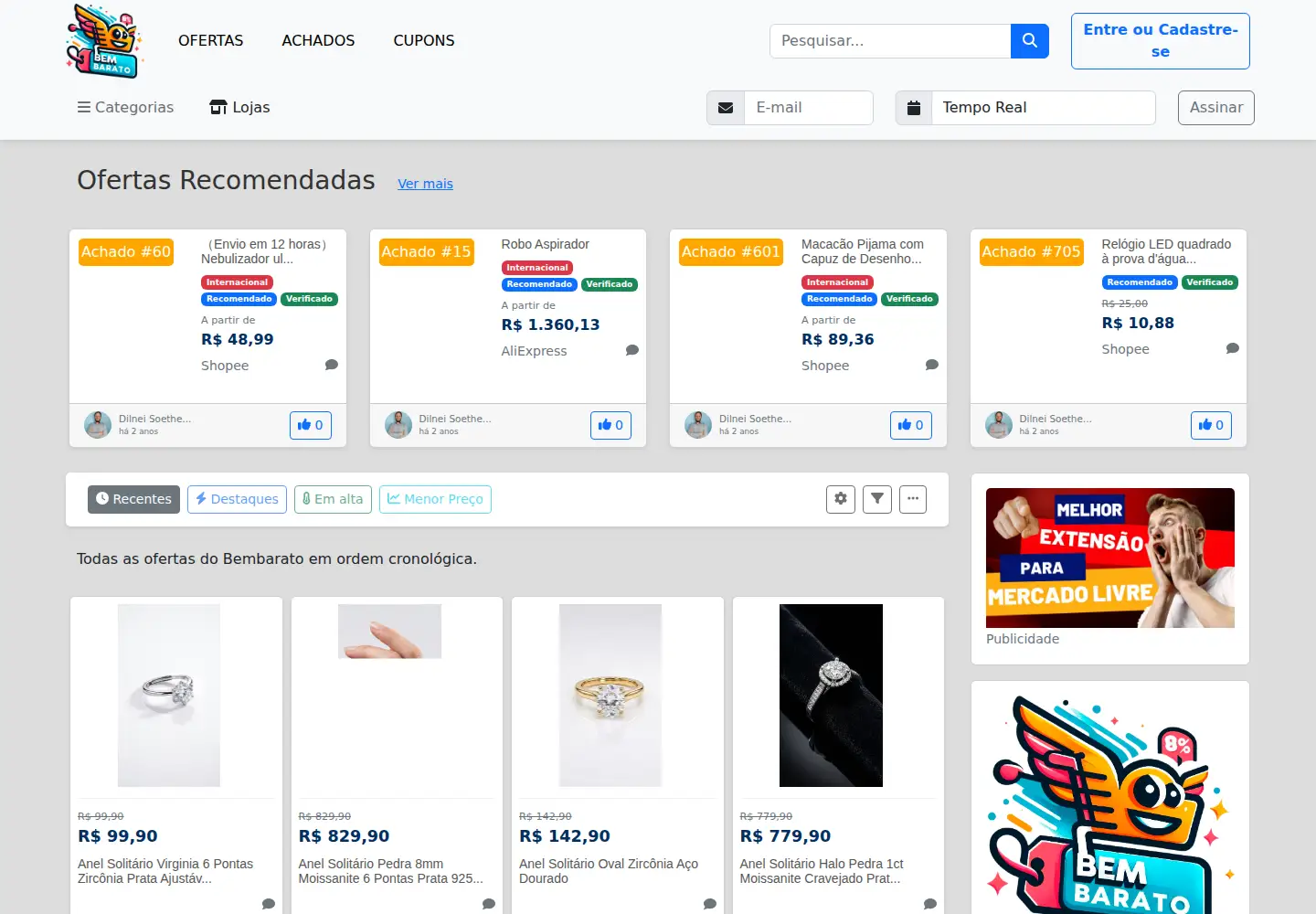 Screenshot of bembarato.org