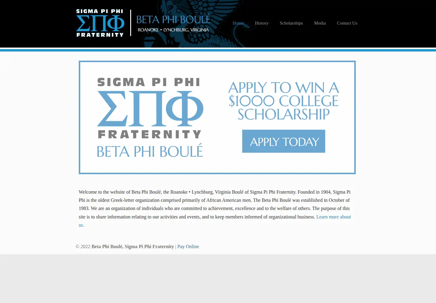 Screenshot of betaphiboule.org