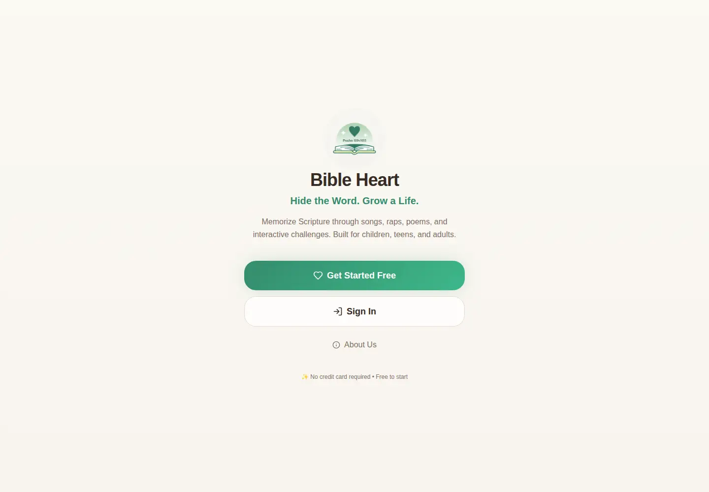 Captured homepage of bibleheart.org in the current scan