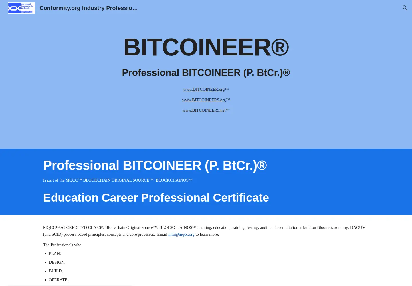 Screenshot of bitcoineer.org