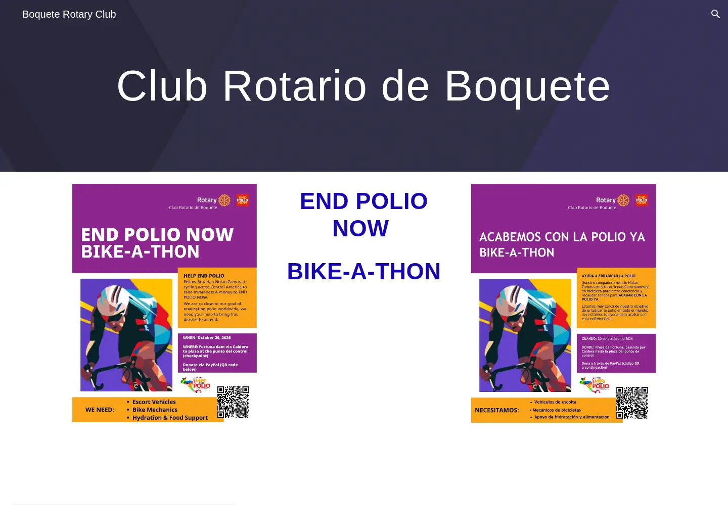 Captured homepage of boqueterotary.org in the current scan
