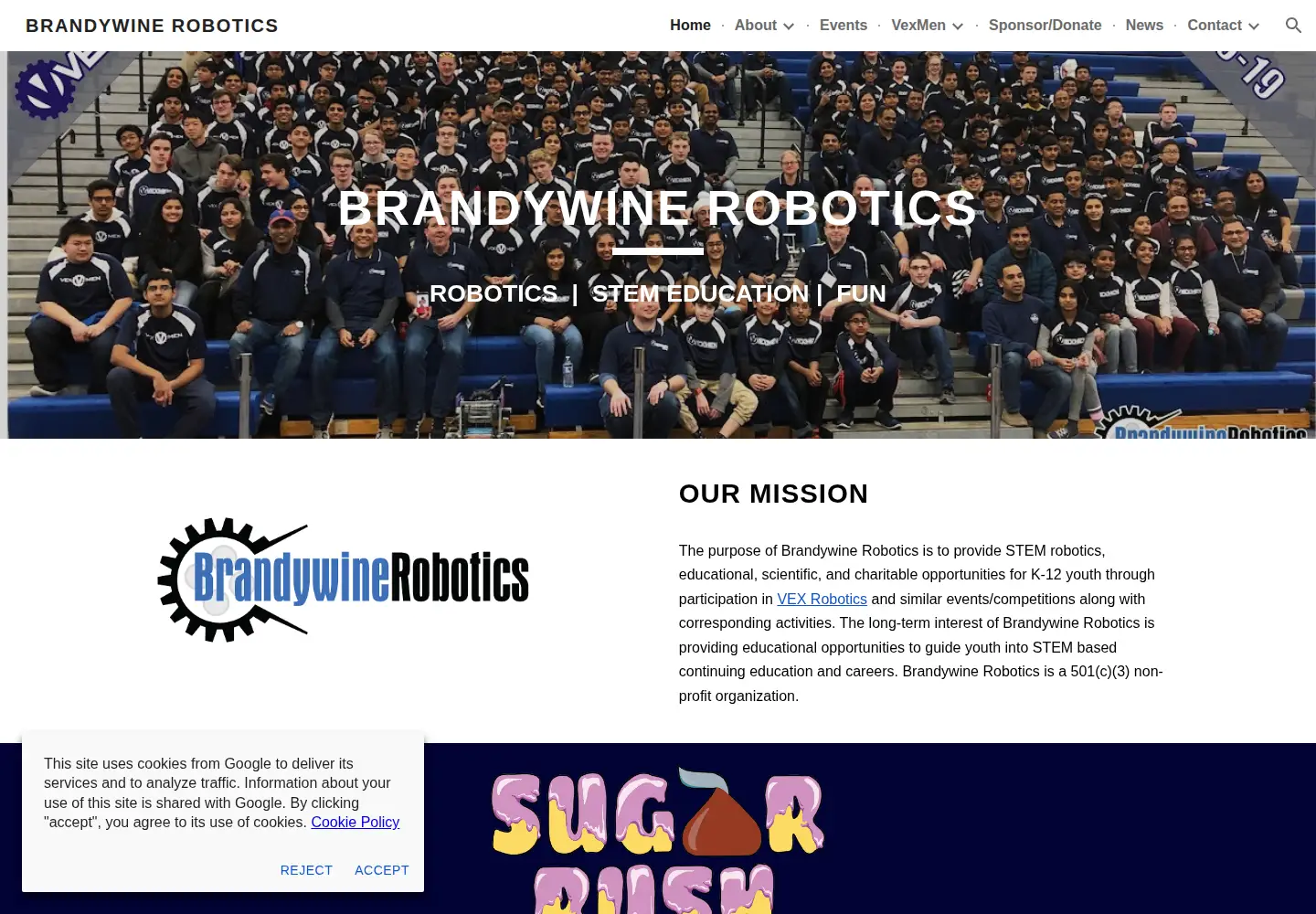 Screenshot of brandywinerobotics.org