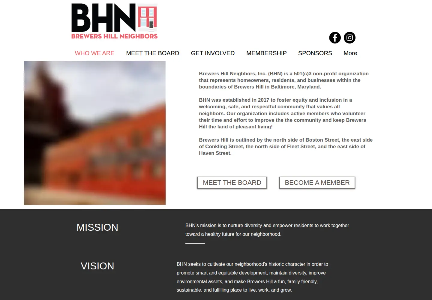 Screenshot of brewershillneighbors.org