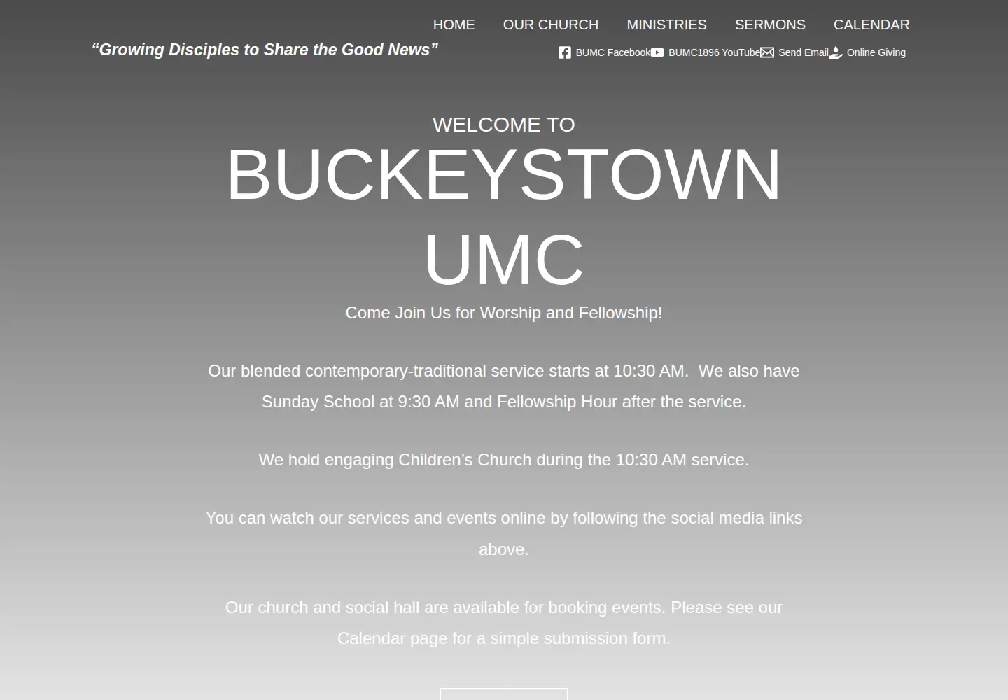 Screenshot of buckeystownumc.org