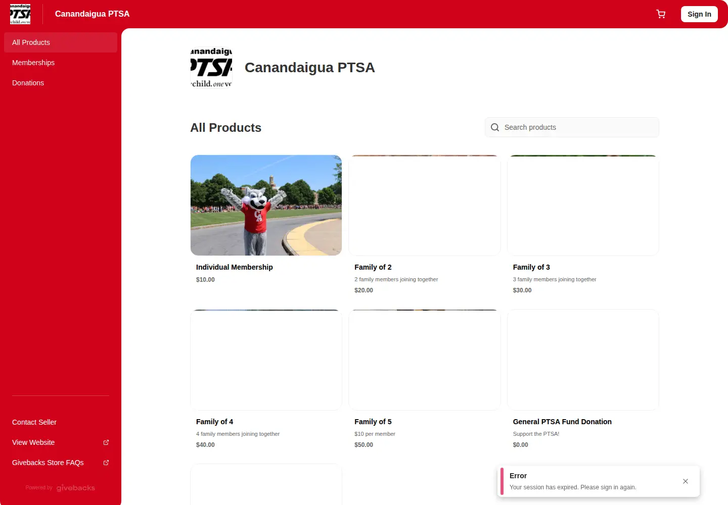 Screenshot of canandaiguaptsa.org