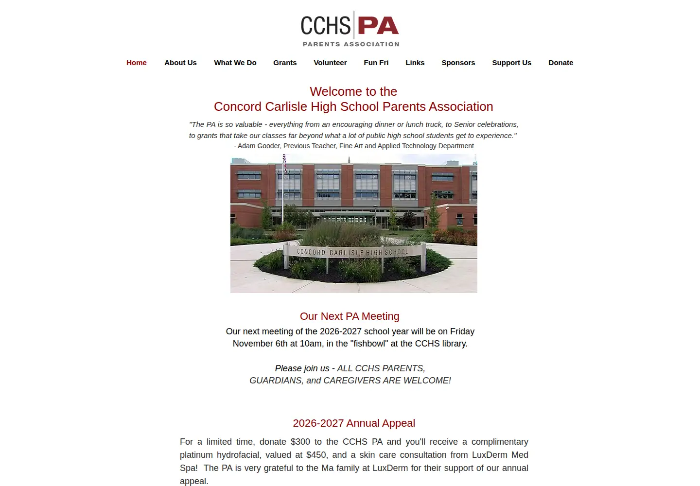 Screenshot of cchspa.org