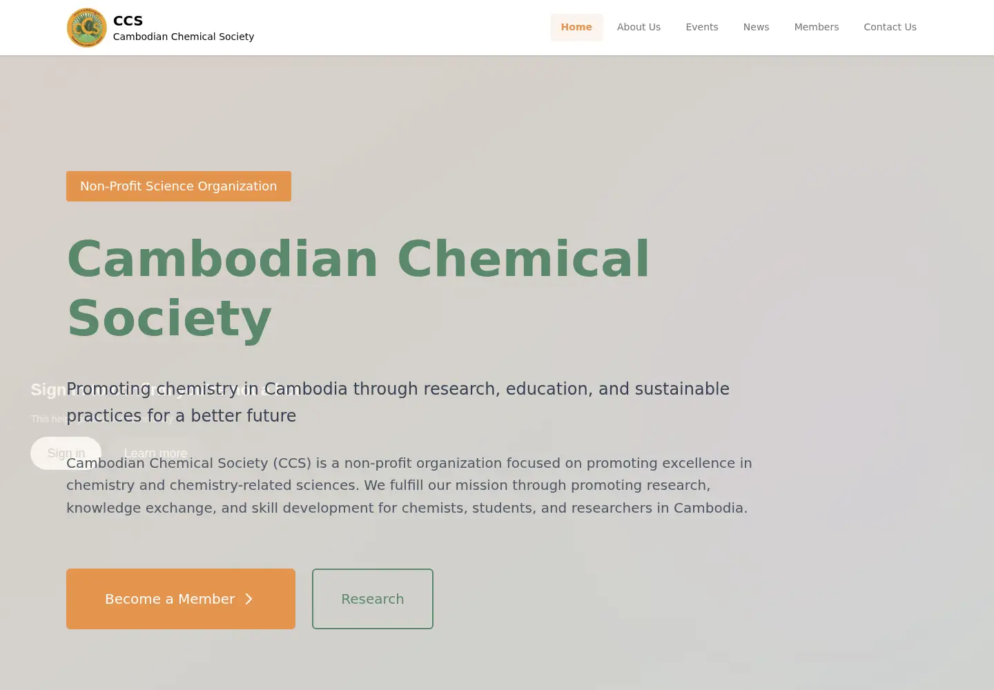 Captured homepage of ccs-cam.org in the current scan