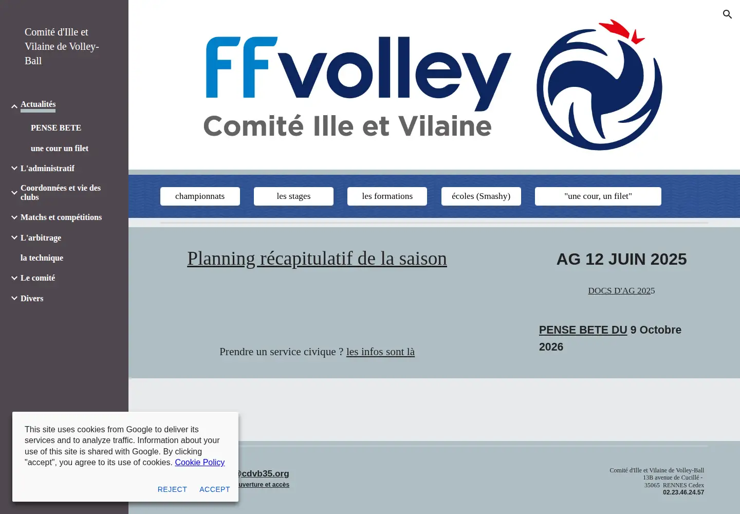 Captured homepage of cdvb35.org in the current scan