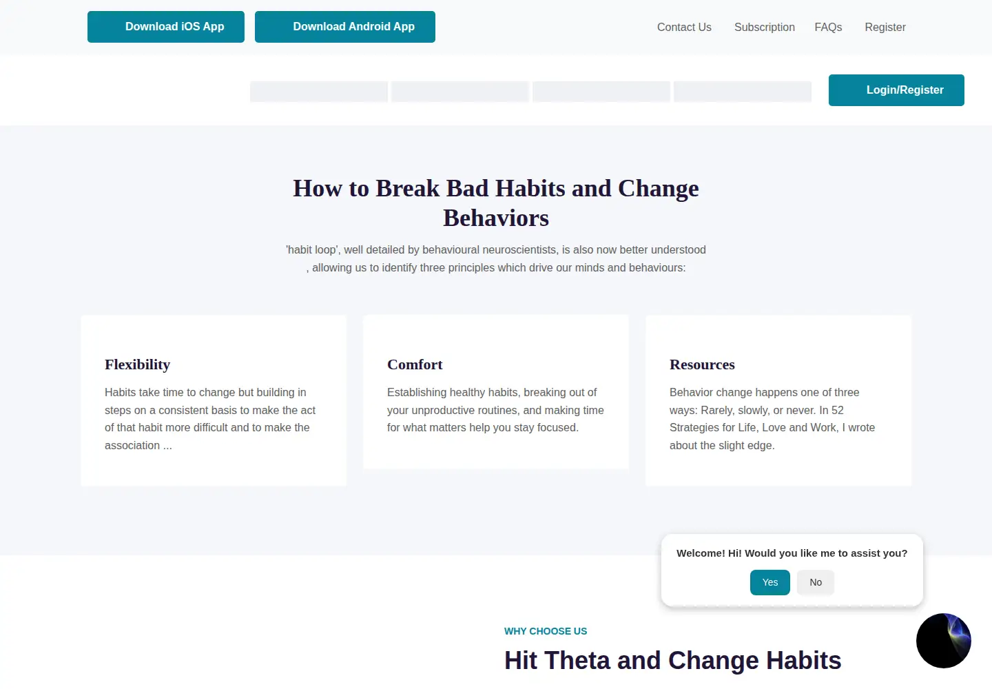 Screenshot of changehabits.org