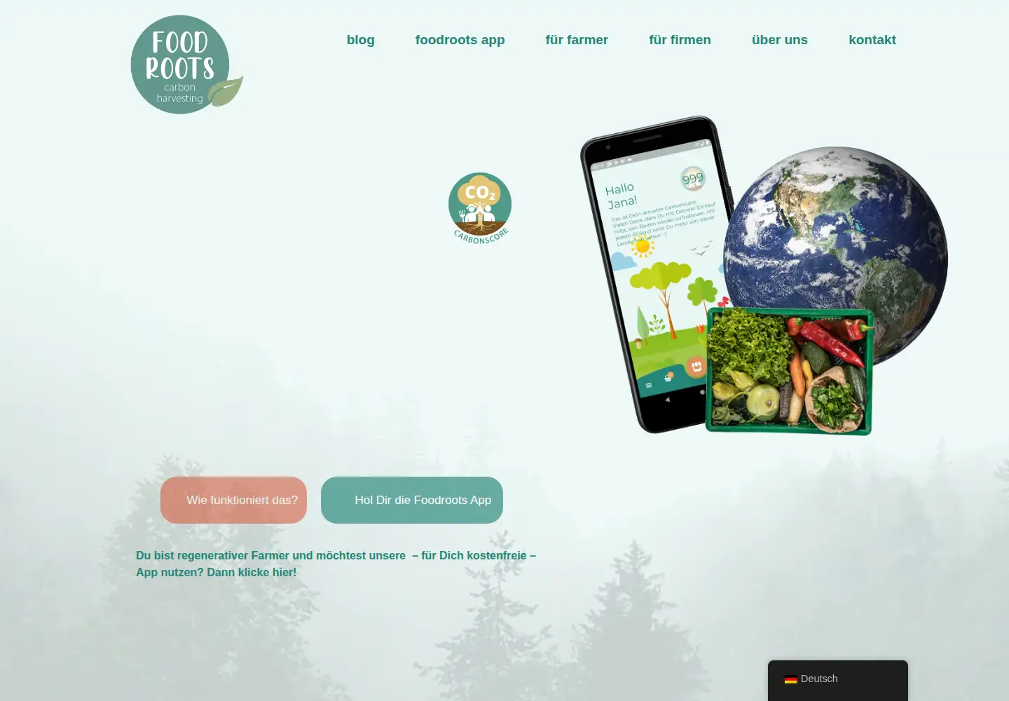 Screenshot of climate-neutral-food.org