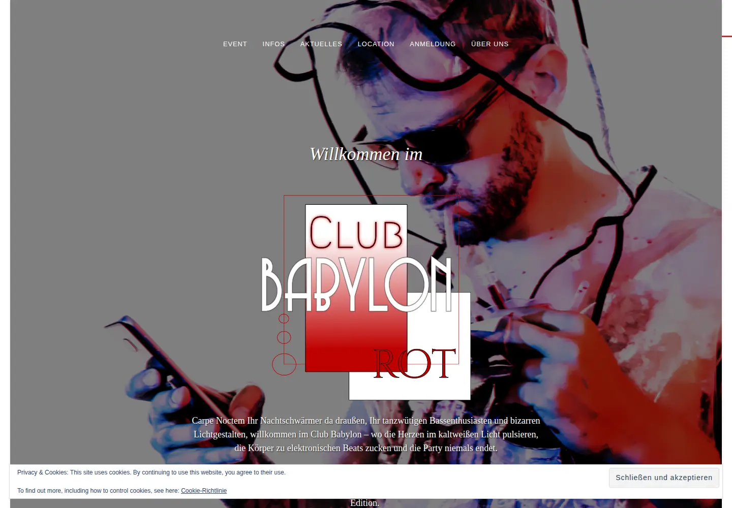 Captured homepage of club-babylon.org in the current scan