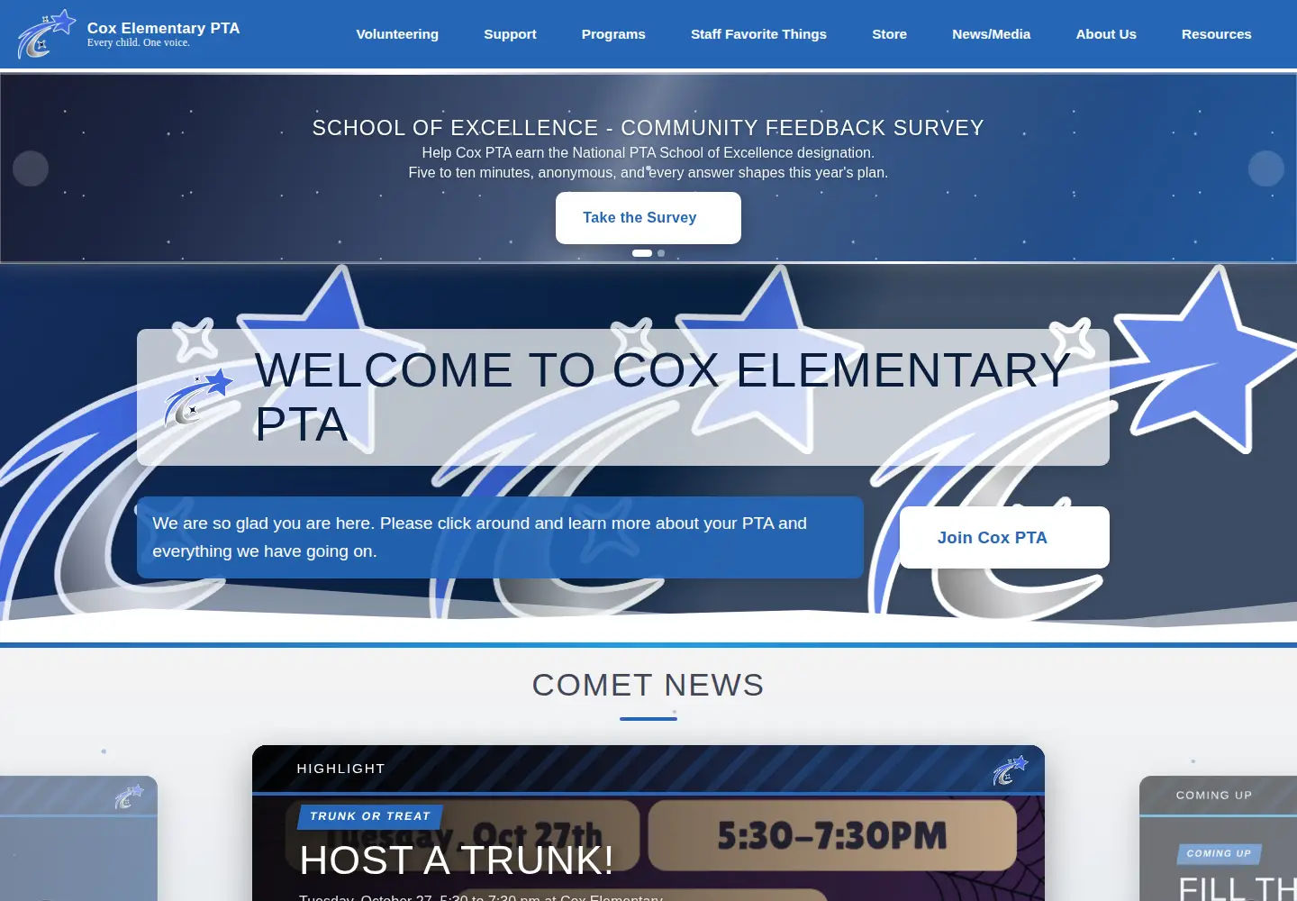 Screenshot of cox-pta.org