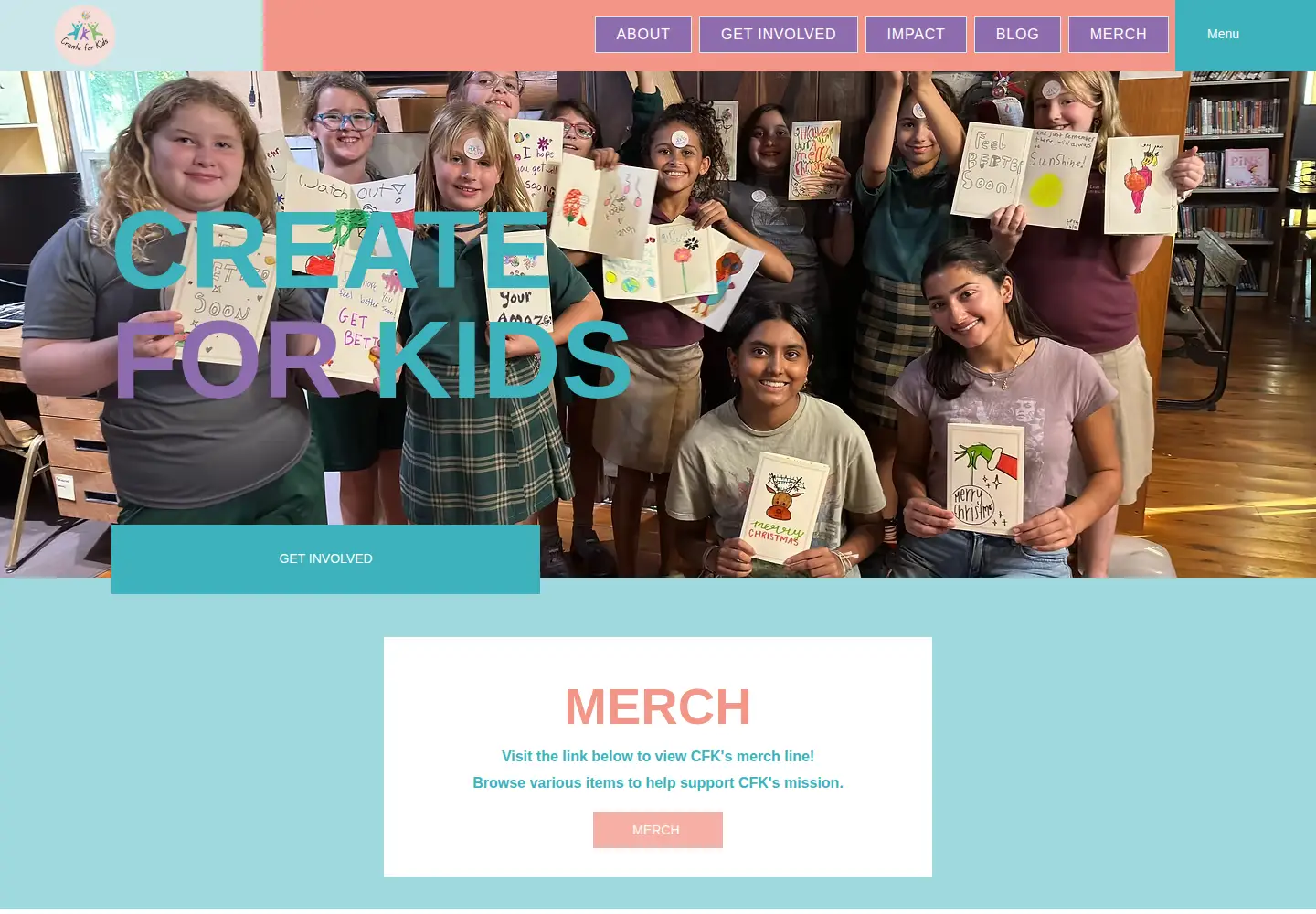 Captured homepage of createforkids.org in the current scan