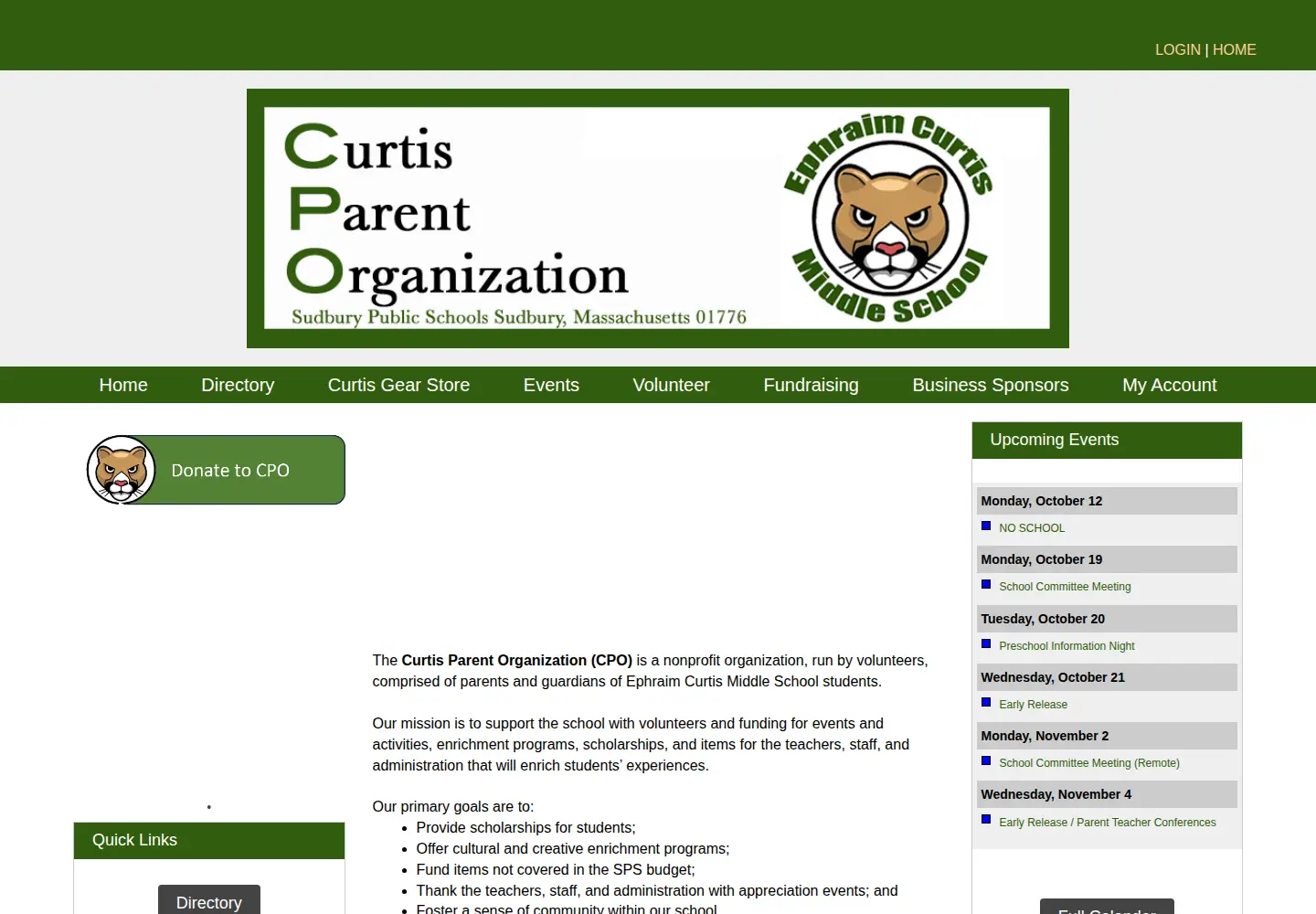 Screenshot of curtiscpo.org