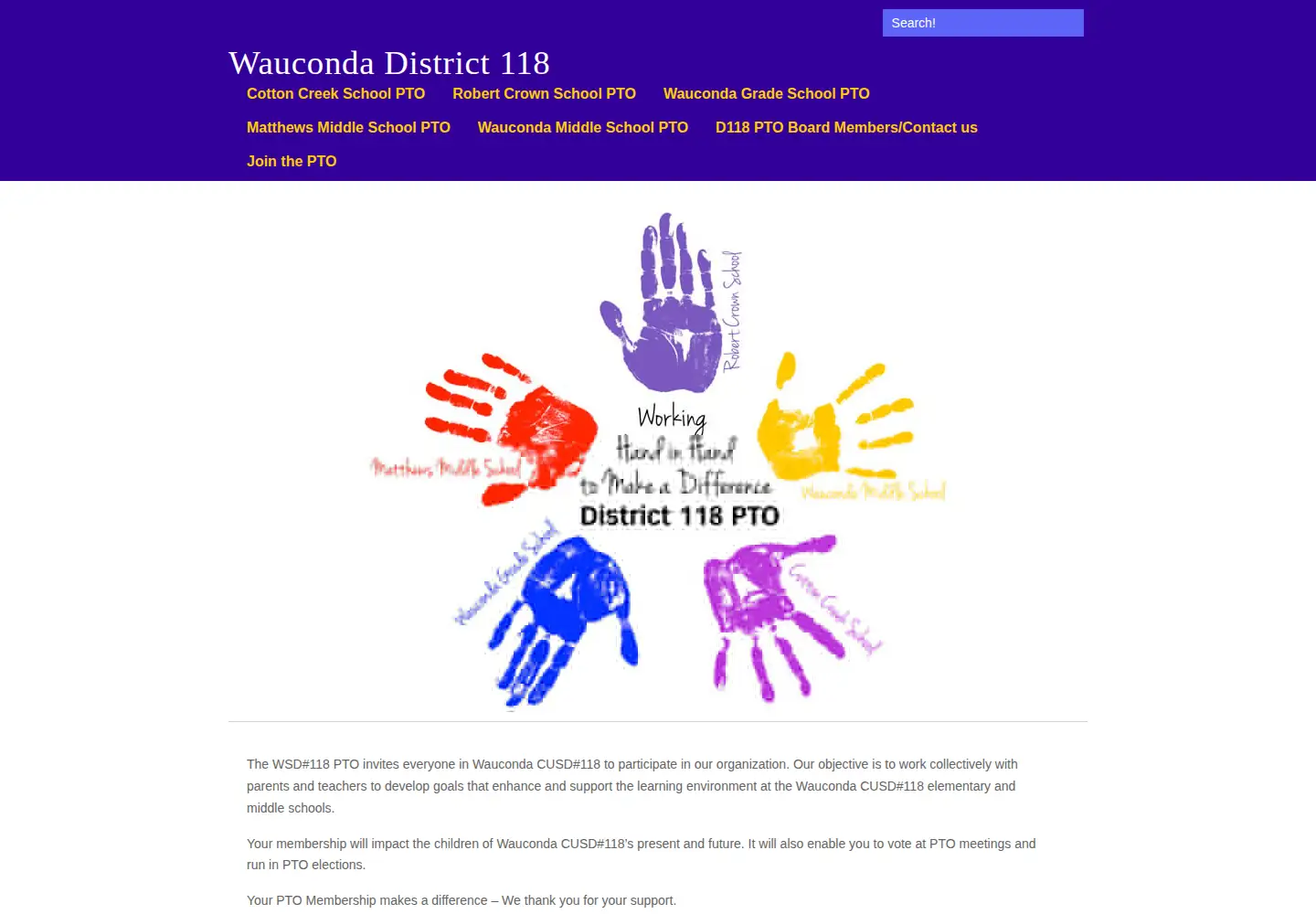 Screenshot of d118pto.org