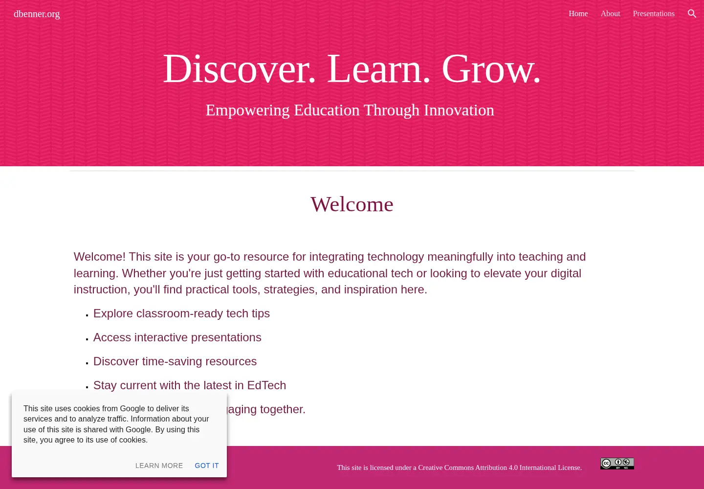 Screenshot of dbenner.org