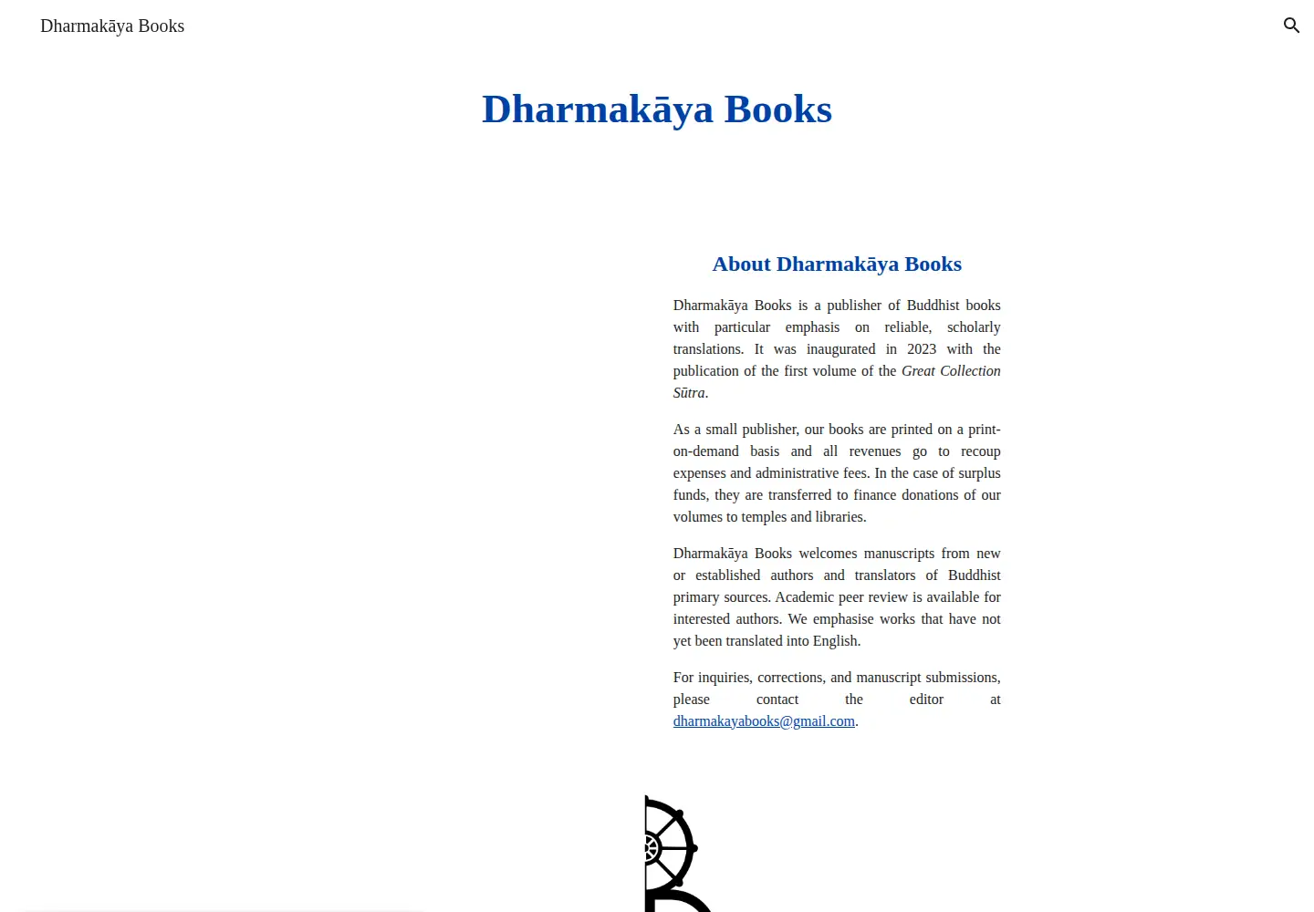 Screenshot of dharmakayabooks.org