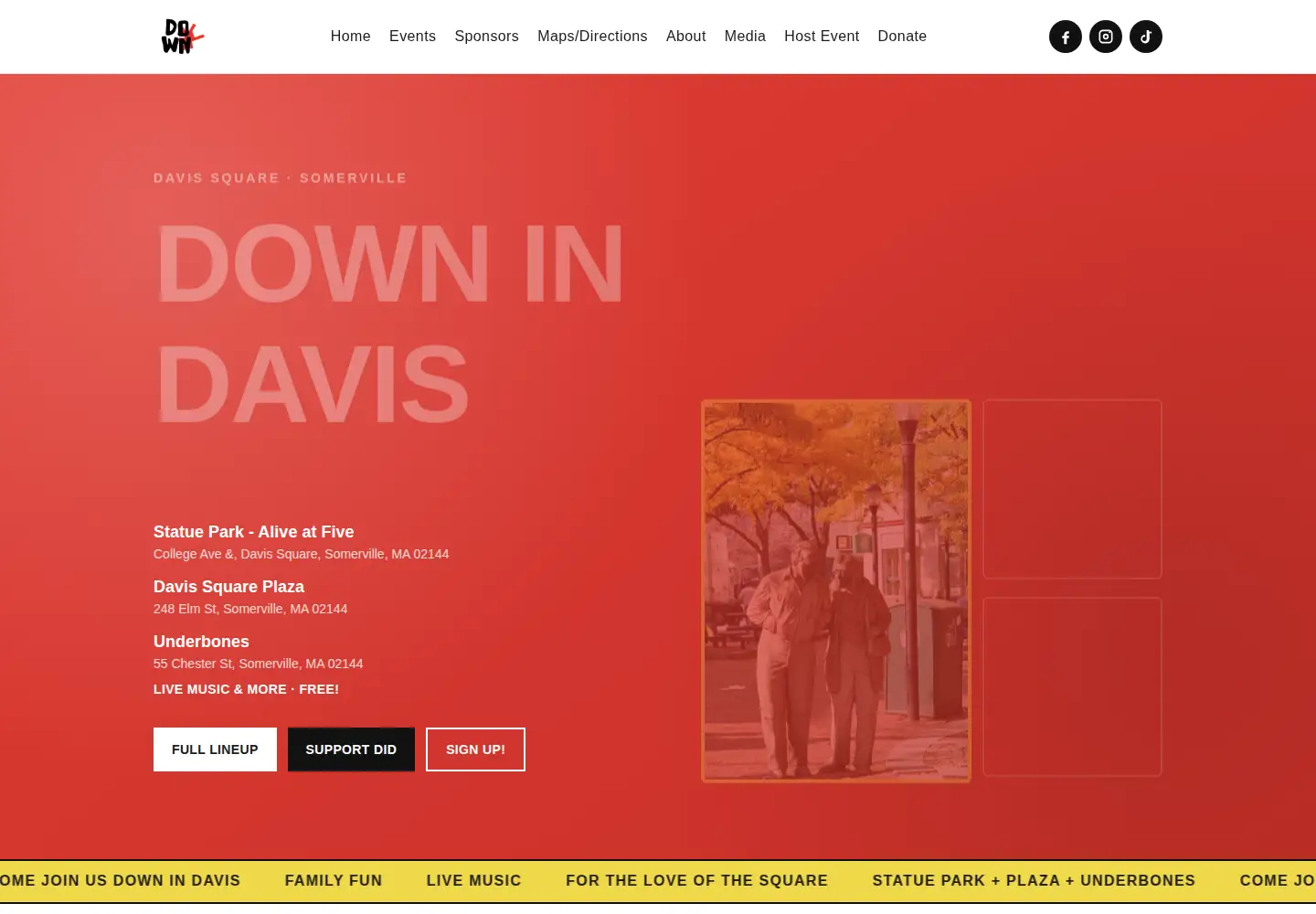 Captured homepage of downindavis.org in the current scan