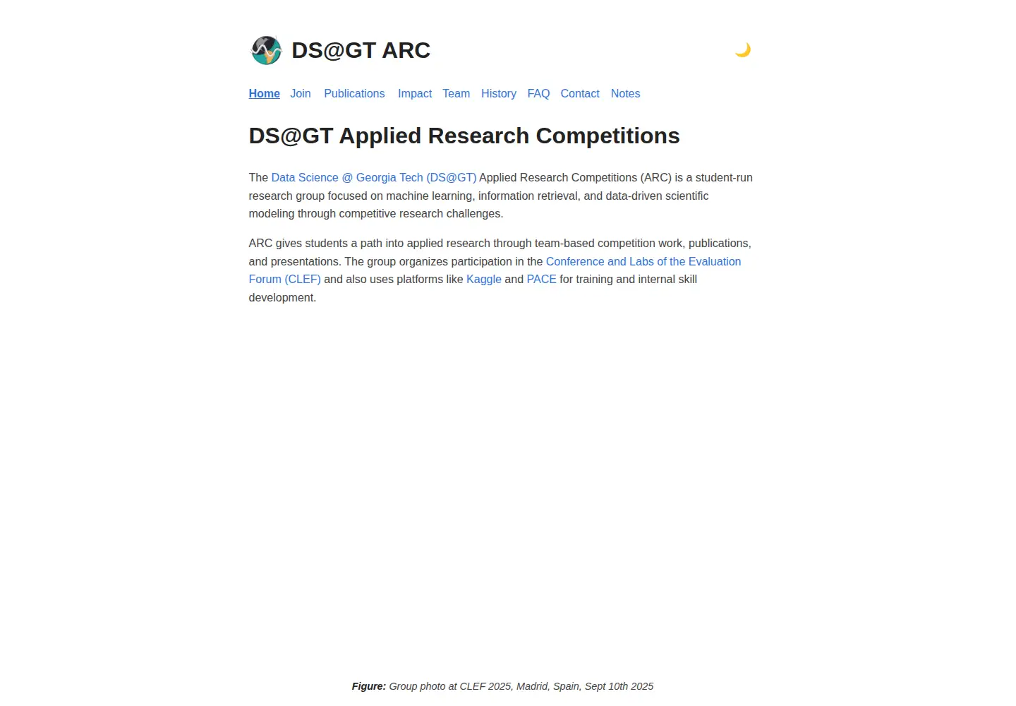 Screenshot of dsgt-arc.org