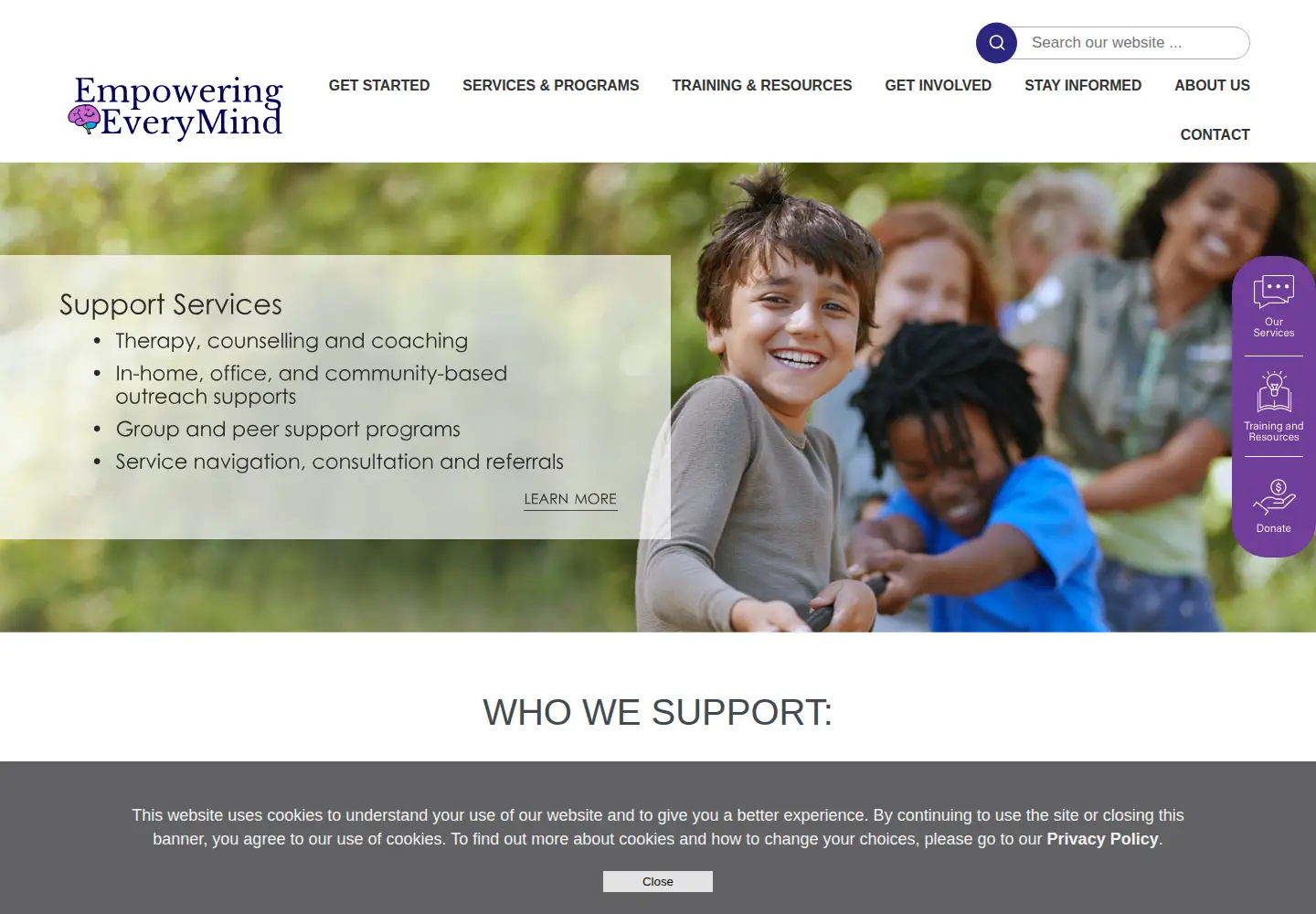 Captured homepage of empoweringeverymind.org in the current scan