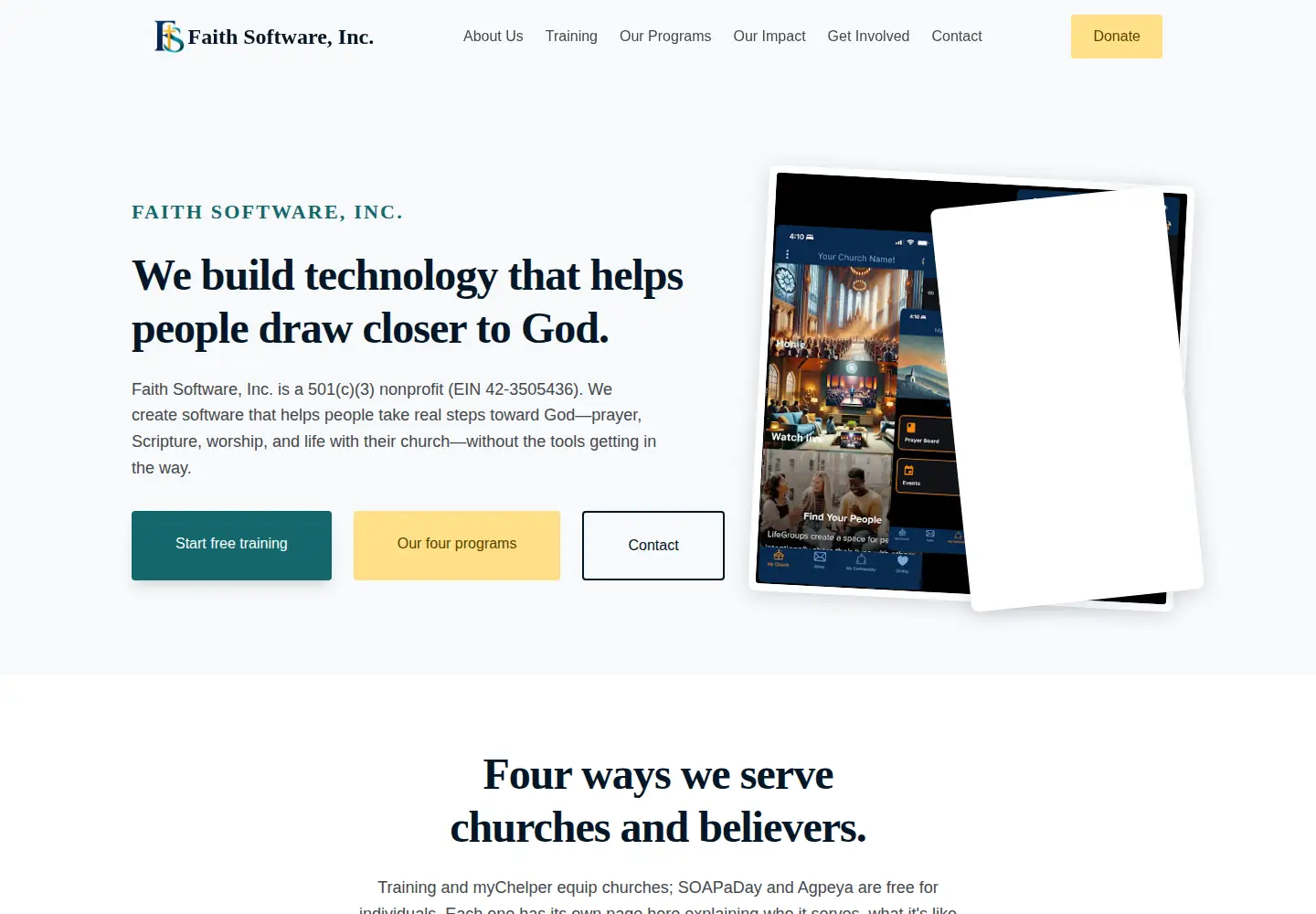 Screenshot of faithsoftware.org