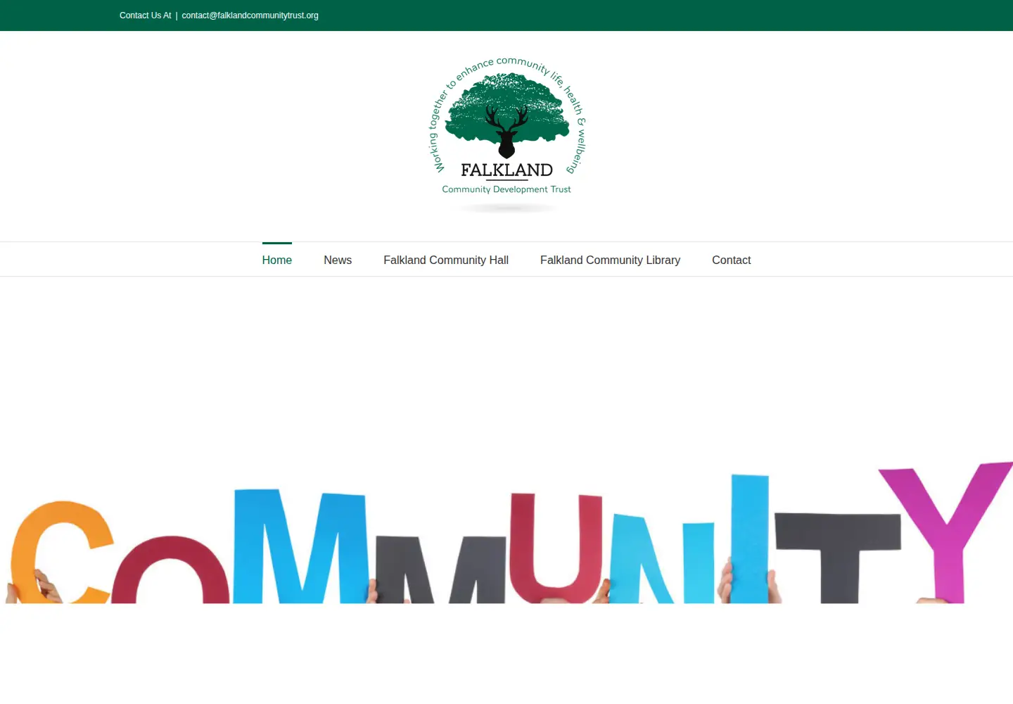 Captured homepage of falklandcommunitytrust.org in the current scan