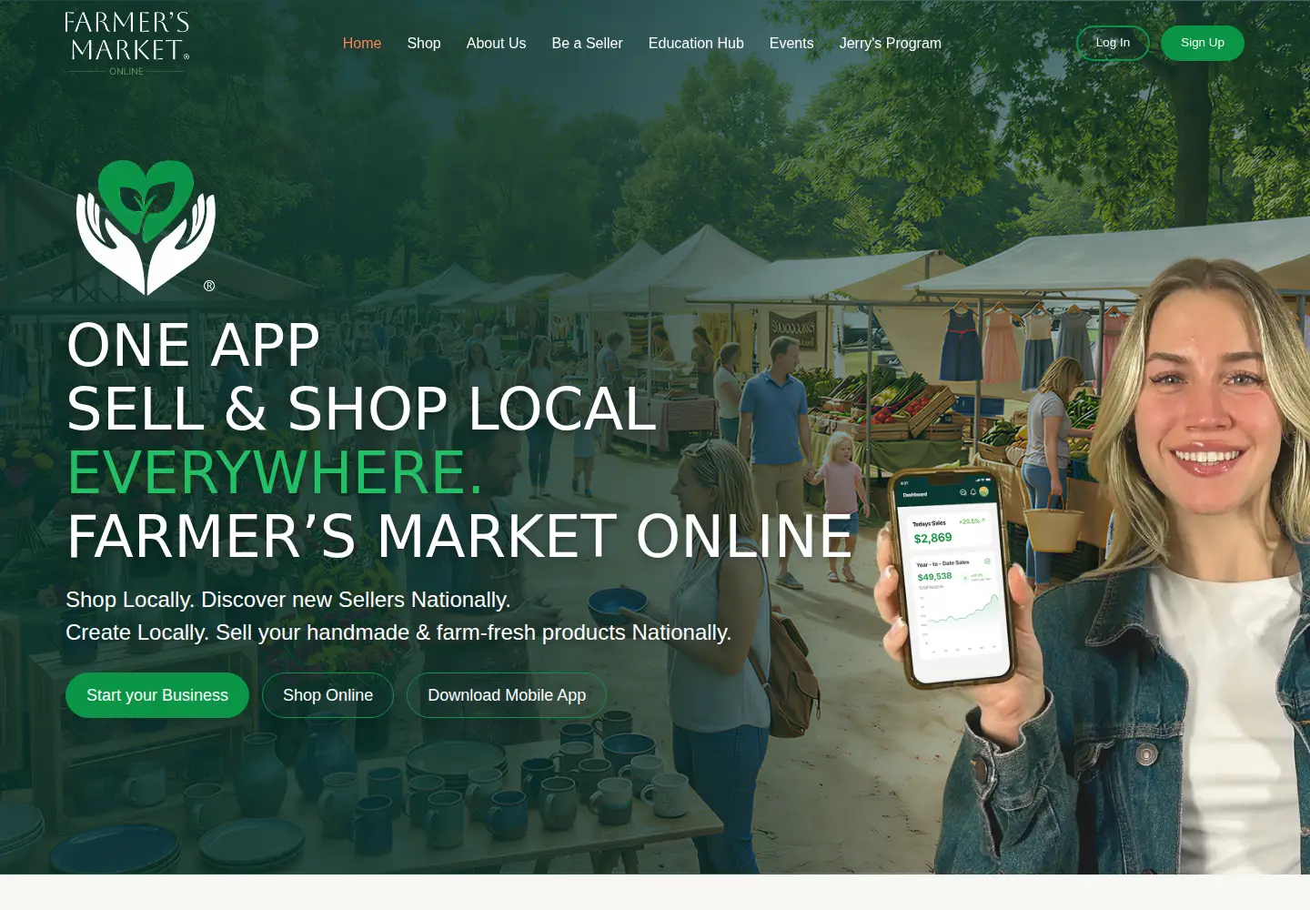 Captured homepage of farmersmarketonline.org in the current scan