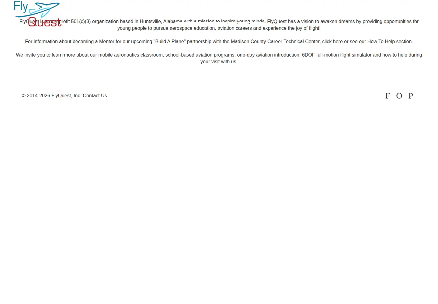 Screenshot of flyquest.org