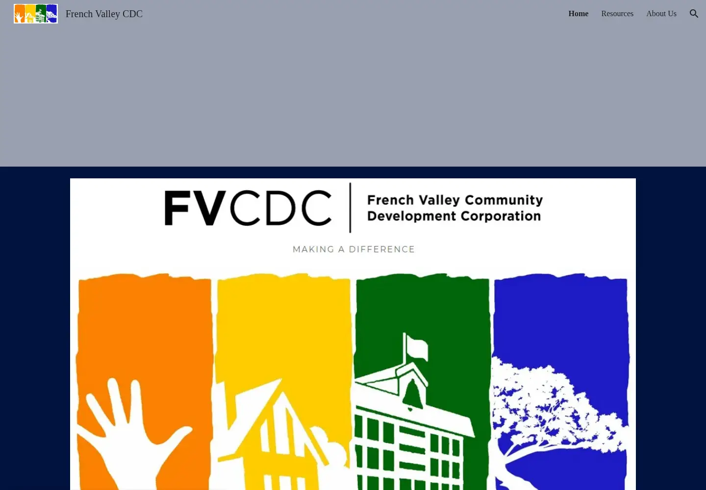 Captured homepage of frenchvalleycdc.org in the current scan